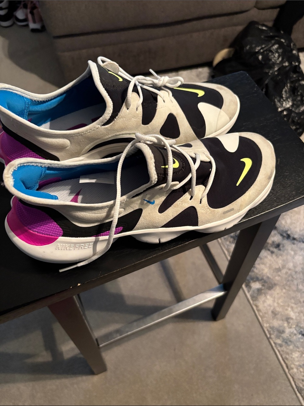 Nike Women’s Athletic Sneakers - Black, Cream, Blue & Pink